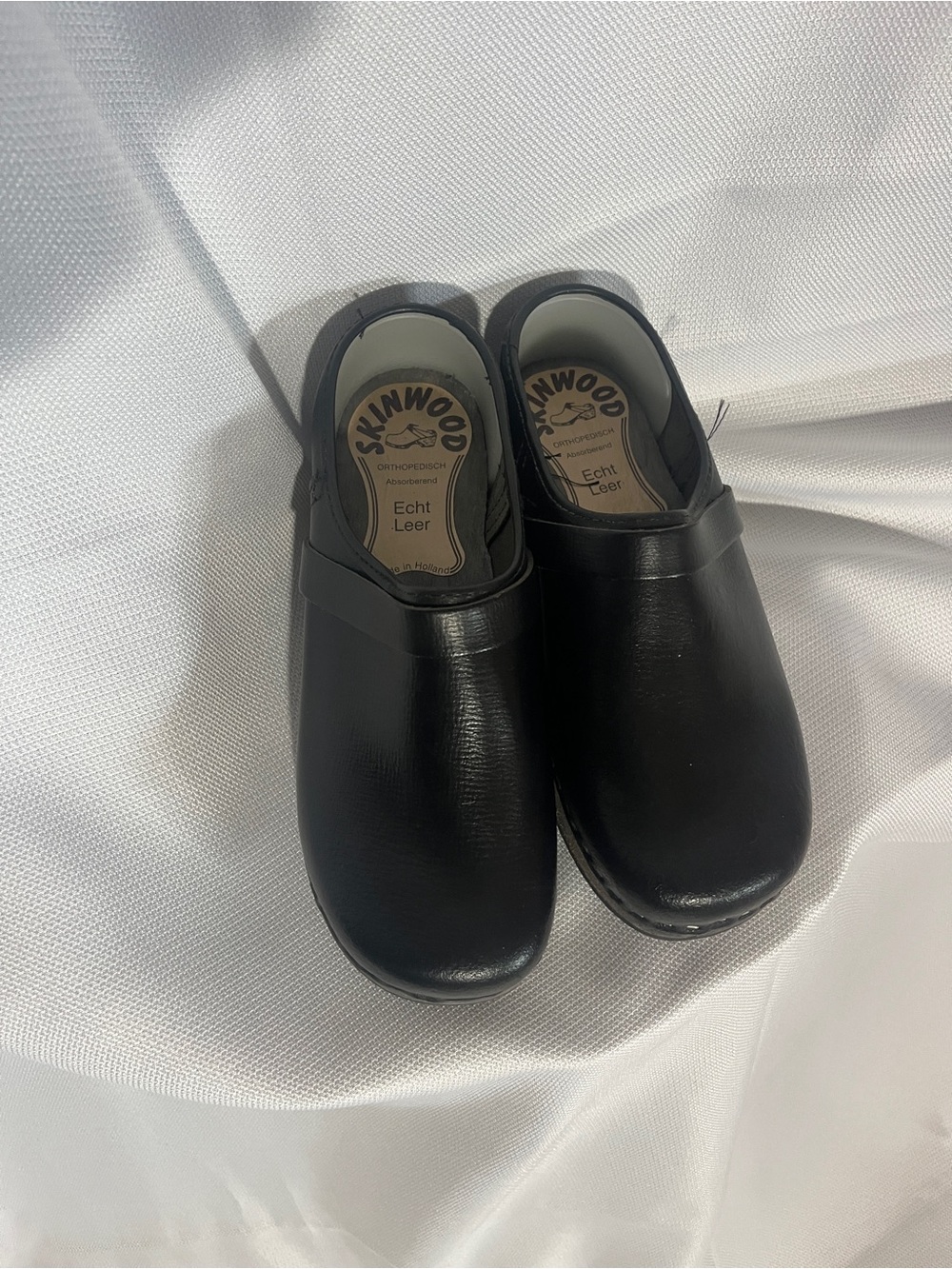 Black Leather clogs , Slip-On Shoes